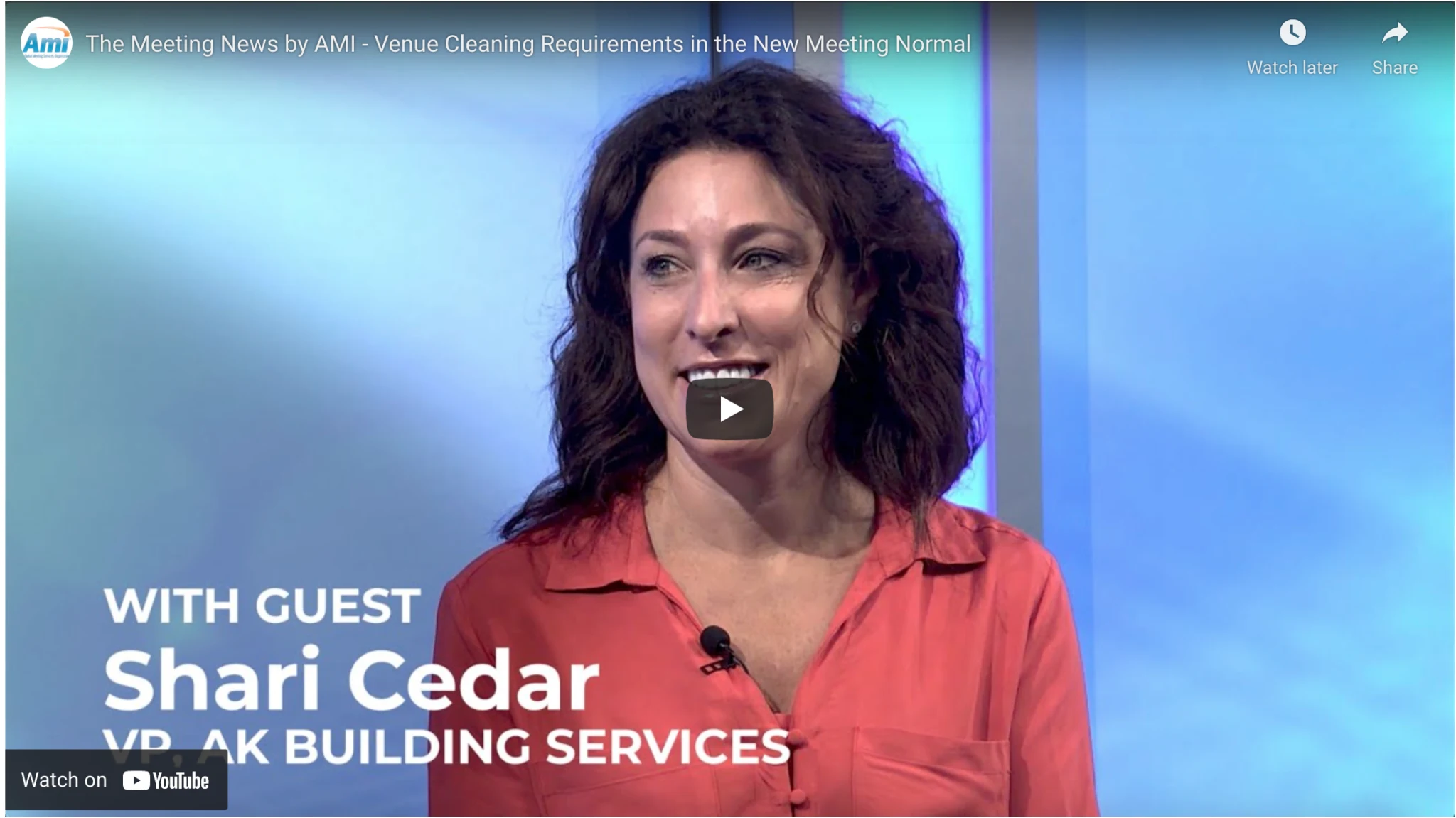 Shari Cedar of AK Building Services speaking as a guest on an industry news program